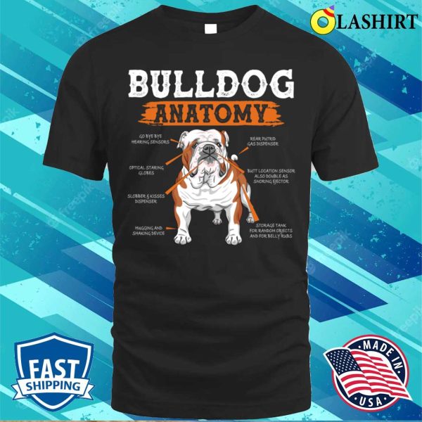 English Bulldog Anatomy Cute Biology Funny Dog Lover Gift T-shirt