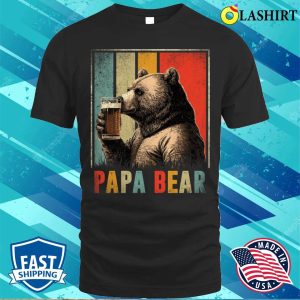 Fathers Day Husband Men Vintage Papa Bear Funny Daddy T shirt 1