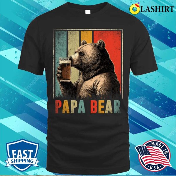 Fathers Day Husband Men Vintage Papa Bear Funny Daddy T-shirt