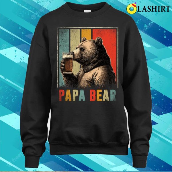 Fathers Day Husband Men Vintage Papa Bear Funny Daddy T-shirt