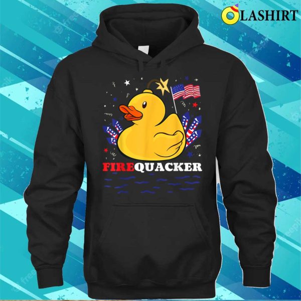 Firecracker Duck 4th Of July Patriotic Day Usa Flag Funny T-shirt