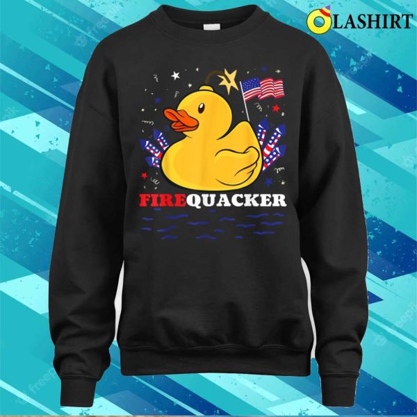 Firecracker Duck 4th Of July Patriotic Day Usa Flag Funny T-shirt