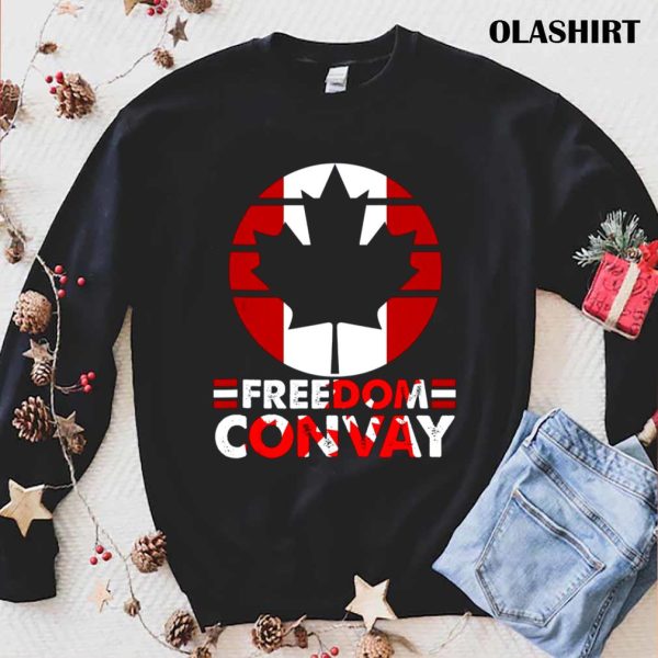 Freedom Convoy Canadian Trucker Tees Maple Leaf Vintage Truckers T-shirt