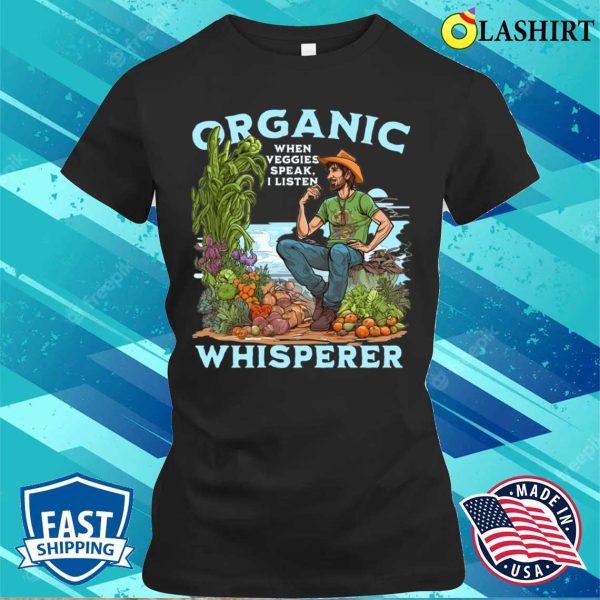 Funny American Organic Farmer Iowa Midwest Organic Whisperer T-shirt