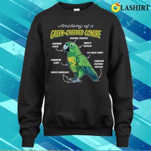 Funny Anatomy Of A Green Cheek Conure Pet Bird Lover T shirt 4