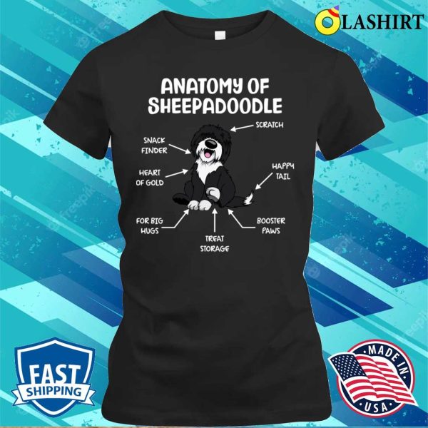 Funny Anatomy Of Sheepadoodle Graphic Funny Sheepadoodle Dad Mom Gifts Ideas T-shirt