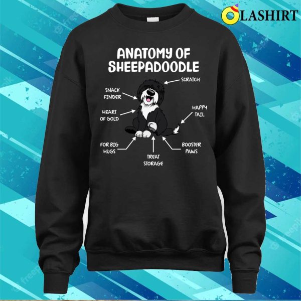 Funny Anatomy Of Sheepadoodle Graphic Funny Sheepadoodle Dad Mom Gifts Ideas T-shirt