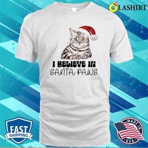 Funny Cat Santa Paws Christmas T shirt 2