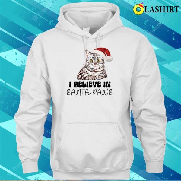 Funny Cat Santa Paws Christmas T-shirt