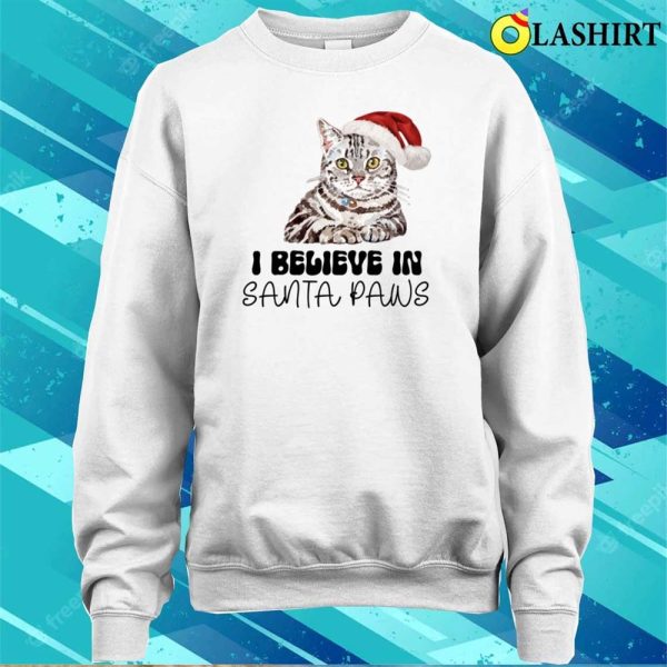 Funny Cat Santa Paws Christmas T-shirt