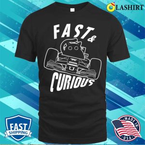 Funny Fast Curious Car Driving Cat T shirt 1