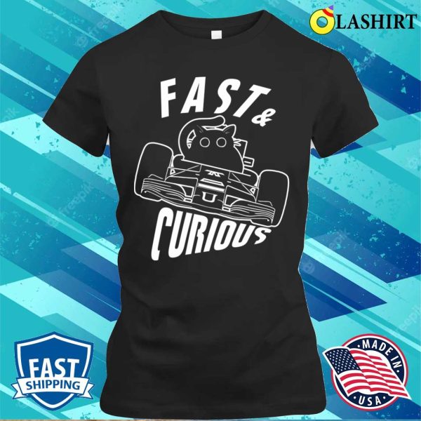 Funny Fast Curious Car Driving Cat T-shirt