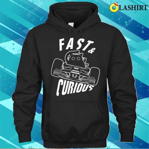 Funny Fast Curious Car Driving Cat T-shirt