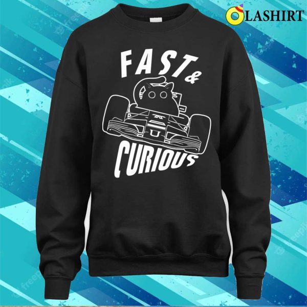 Funny Fast Curious Car Driving Cat T-shirt