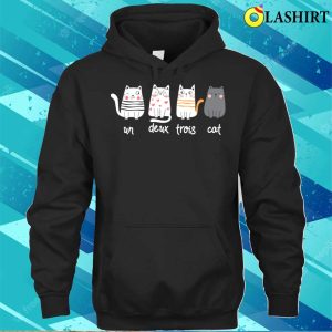 Funny French Cat Graphic Un Deux Trois Cat T shirt 3