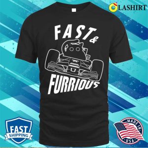 Funny Furrurious Car Driving Cat T shirt 1