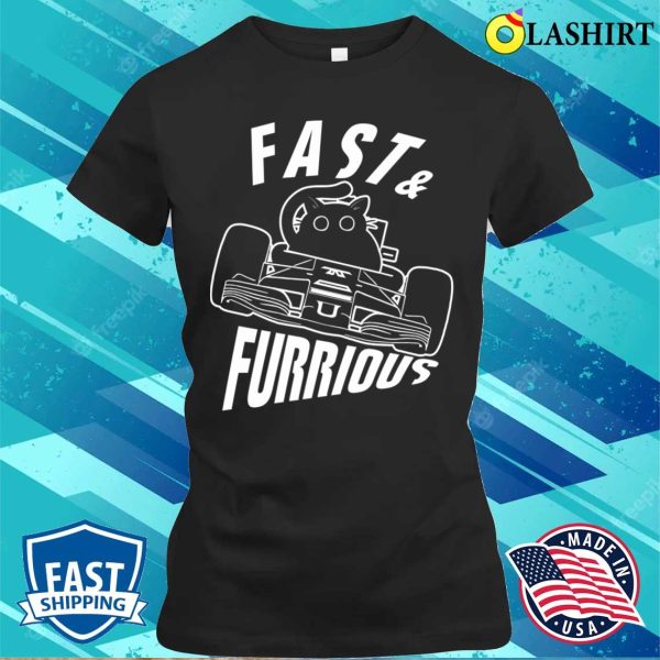 Funny Furrurious Car Driving Cat T-shirt