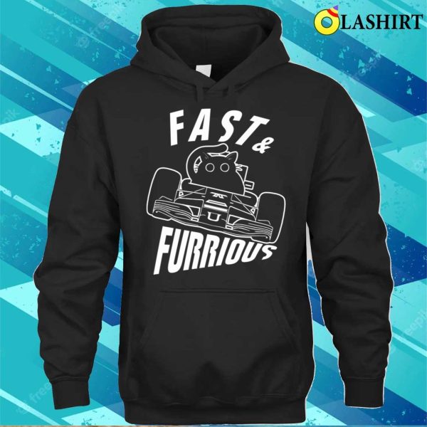 Funny Furrurious Car Driving Cat T-shirt