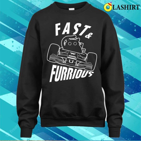 Funny Furrurious Car Driving Cat T-shirt