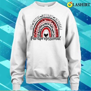 Funny Paraprofessional Para Rainbow Leopard Gift Paraprofessional Lover Costume T shirt 4