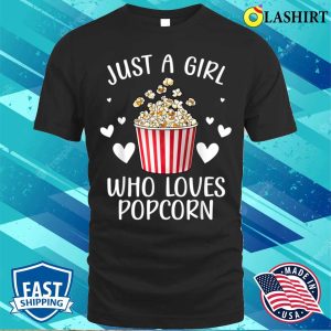 Funny Popcorn Art Girls Women Kids Popcorn Corn Kernel Lover T shirt 1