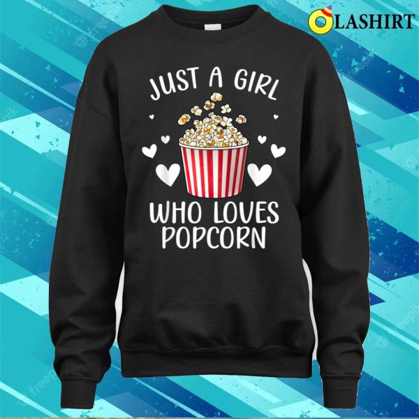 Funny Popcorn Art Girls Women Kids Popcorn Corn Kernel Lover T-shirt