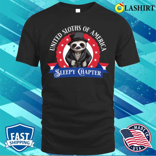 Funny Sloth Gift T-shirt, Funny Sloth Patriotic American T-shirt