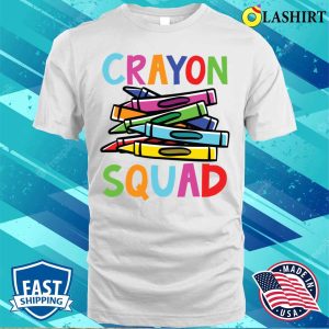 Funny Teacher T shirt Crayon Squad T shirt 2