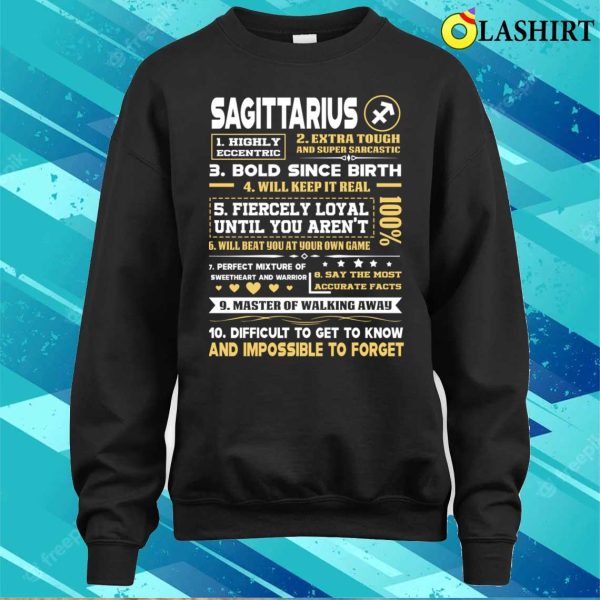 Funny Top 10 Things About Sagittarius Zodiac For Birthday Funny T-shirt