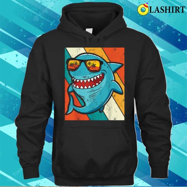 Funny Vintage Shark With Sunglass Summer For Shark Lovers T-shirt