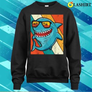 Funny Vintage Shark With Sunglass Summer For Shark Lovers T shirt 4