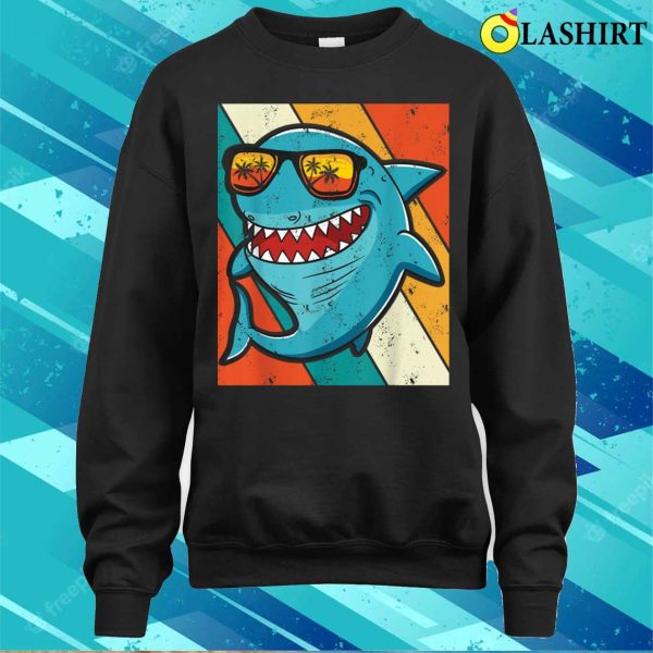 Funny Vintage Shark With Sunglass Summer For Shark Lovers T-shirt