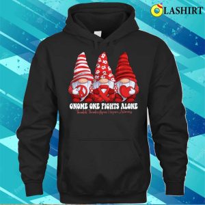 Gnomies Thrombotic Thrombocytopenic Purpura Awareness Month Red Ribbon T shirt 3