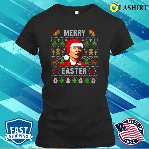 Happy Easter Biden Christmas, Ugly Christmas Funny Joe Biden Christmas Shirt