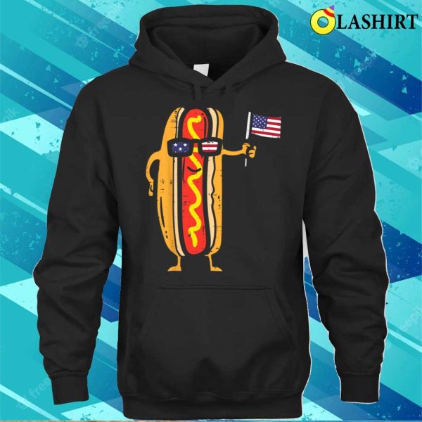 Hotdog Sunglasses American Flag Usa Funny 4th Of July Fourth T-shirt