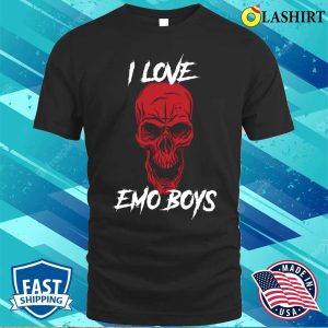 I Love Emo Boys Funny Goth Gift T shirt 1