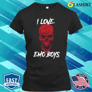 I Love Emo Boys Funny Goth Gift T shirt 2