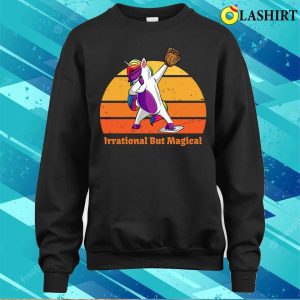 Irrational But Magical Funny Pi Dabbing Unicorn Baseball Lover Vintage Sunset T shirt 4
