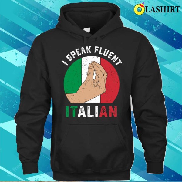 Italian Flag T-shirt, Humorous Retro Italian Hand Gesture T-shirt