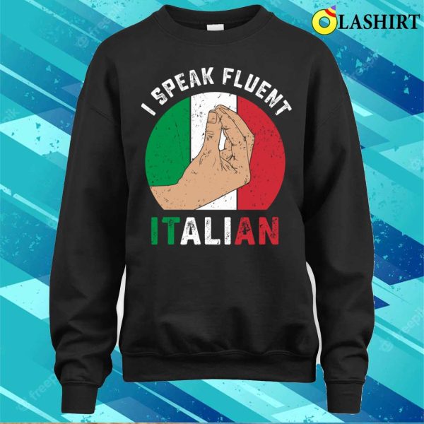 Italian Flag T-shirt, Humorous Retro Italian Hand Gesture T-shirt