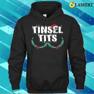 Jingle Balls Tinsel Tits Couples Christmas Santa Hat Matching Pajamas T shirt 3