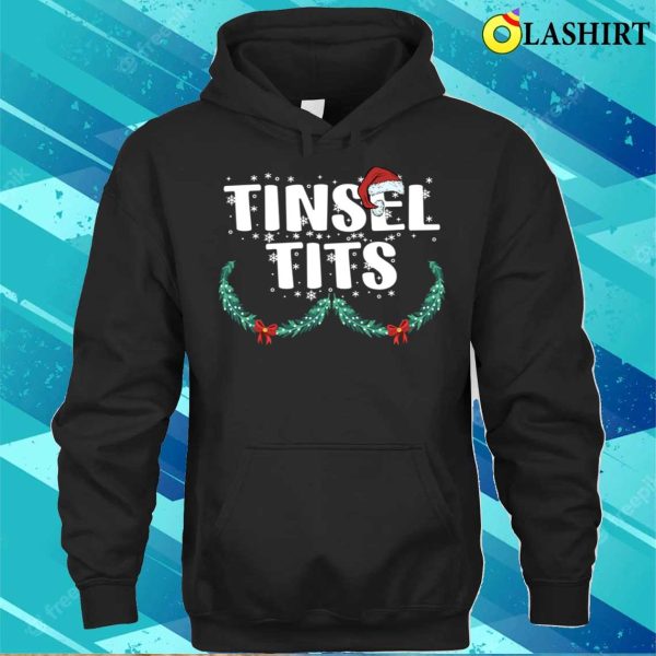 Jingle Balls Tinsel Tits Couples Christmas Santa Hat Matching Pajamas T-shirt