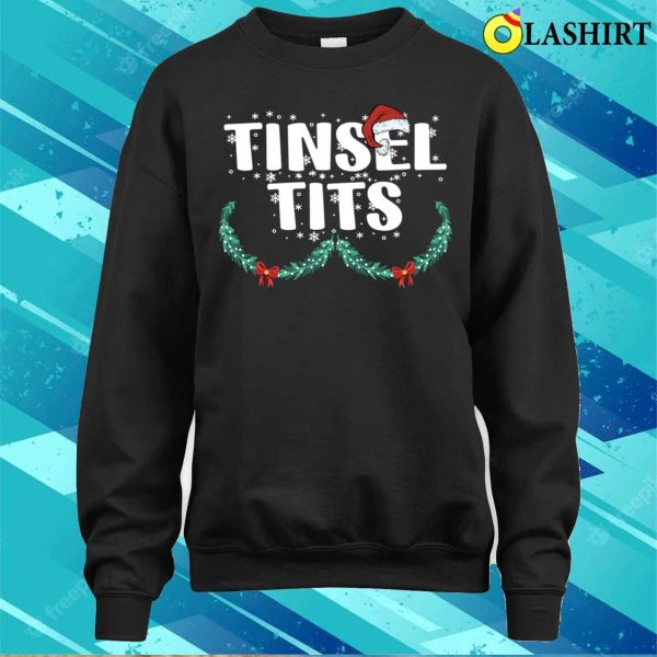 Jingle Balls Tinsel Tits Couples Christmas Santa Hat Matching Pajamas T-shirt