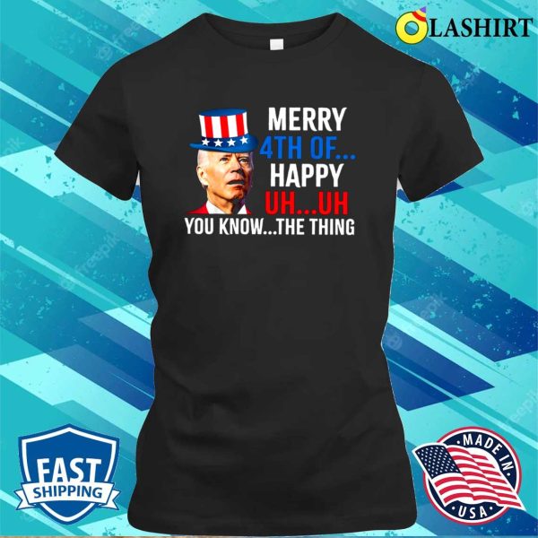 Joe Biden Confused Merry Happy Funny 4th Of July T-shirt