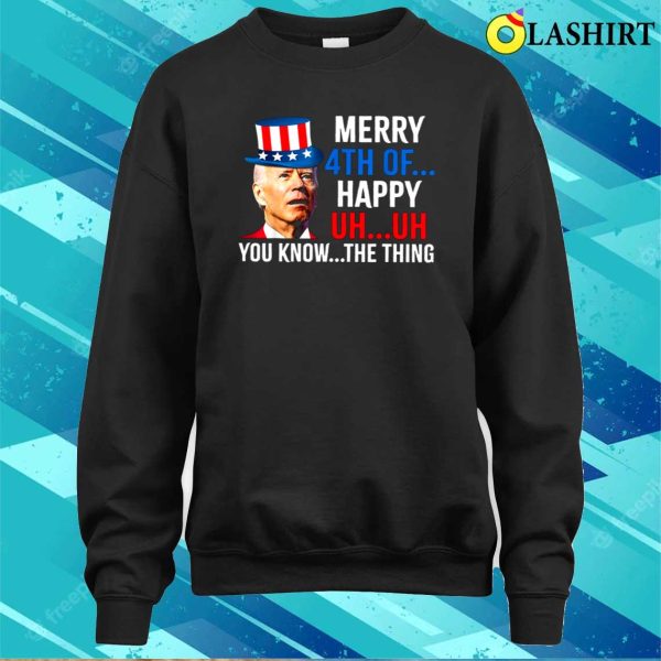 Joe Biden Confused Merry Happy Funny 4th Of July T-shirt