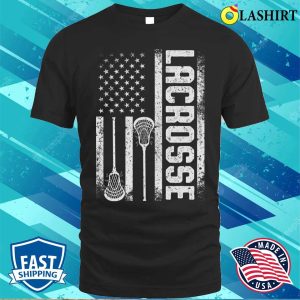 Lacrosse Relax Bro Funny Lacrosse Player American Flag T shirt 1