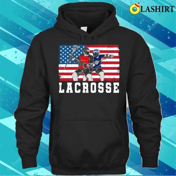 Lacrosse T-shirt, Lacrosse Player Funny Lacrosse Usa Flag T-shirt