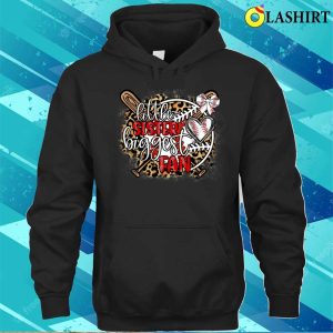 Leopard Little Sister Biggest Fan Funny Baseball Sister Girl T shirt 3