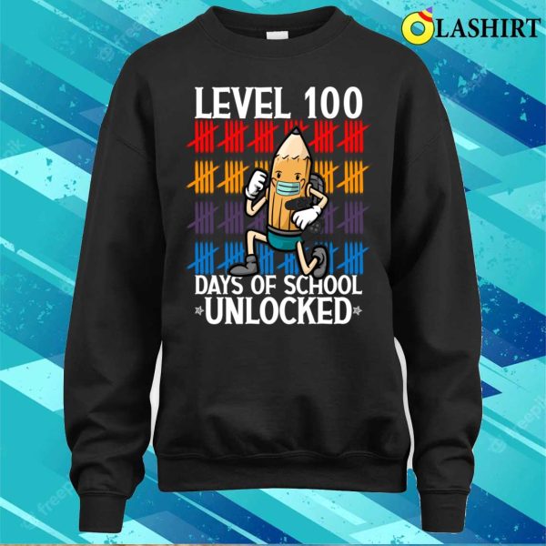 Level 100 Days Of School Unlocked Shirt, Level 100 Days Of School Unlocked Funny Shirt Shirt