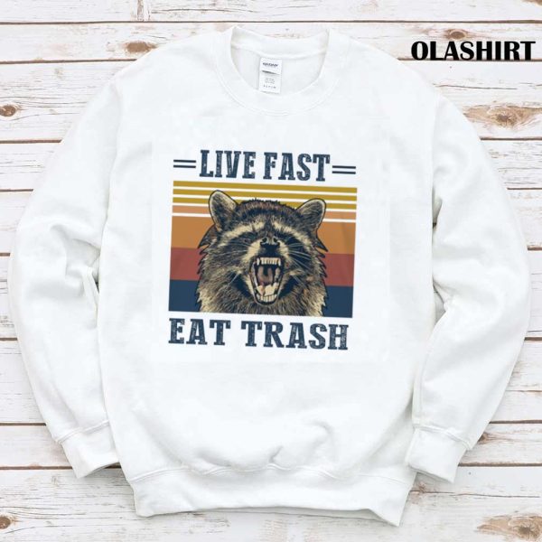 Live Fast Eat Trash Funny Raccoon Camping Vintage T-shirt